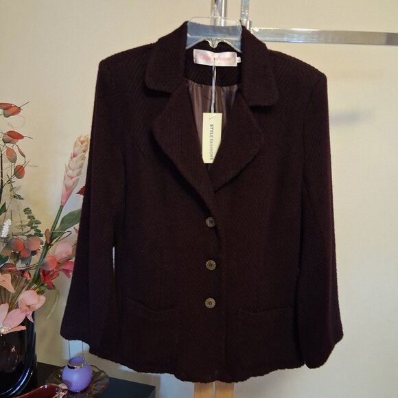 NWT Comfy Lined Purple Blazer Jacket Spring Fall Winter Jackets Tag Size M - Picture 7 of 13